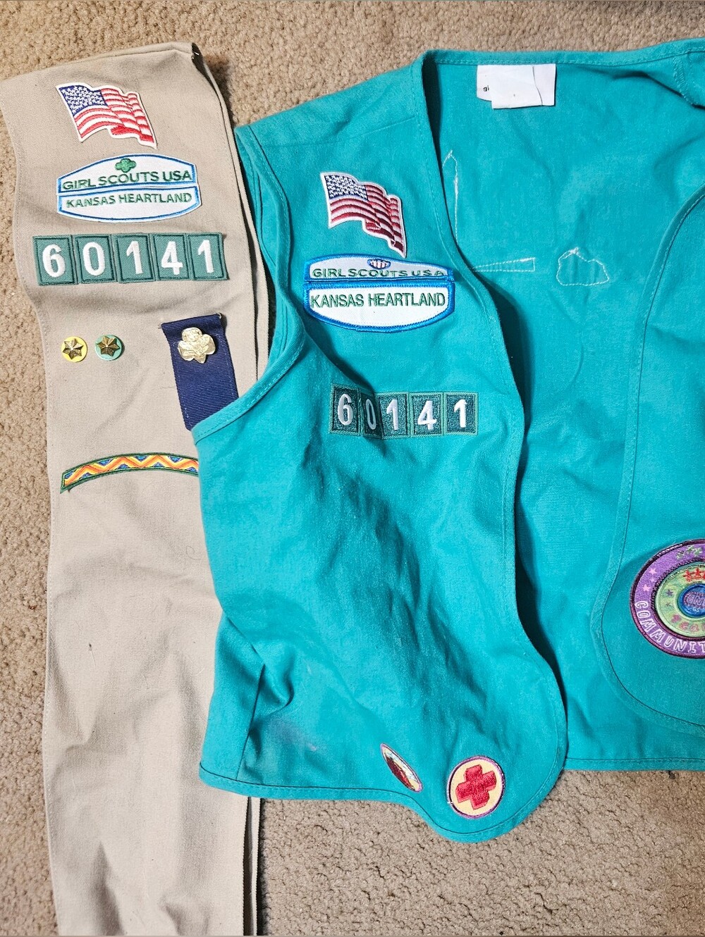 Girl Scouts Of America Vintage Vest Ans Schase With Patches